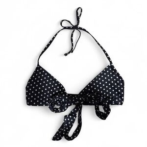 Aerie Women’s Black Polka Dot Scoop Style Adjustable Bikini Swim Top Size Small